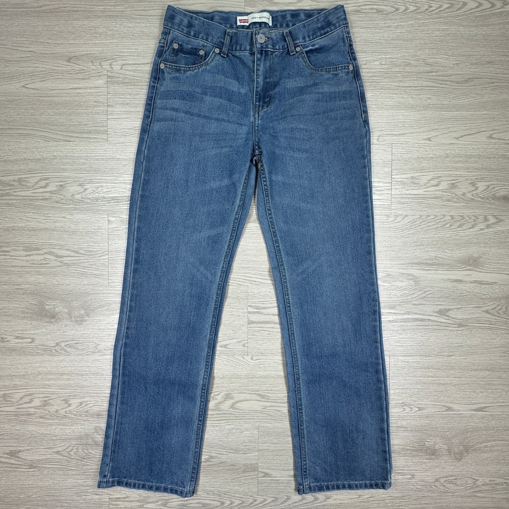 Levis Boys Jeans 505 Regular Fit Blue Denim Size 18 Reg W29 L31 Straight Leg